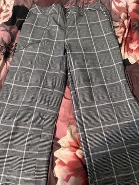 Serra Black and White Plaid Trousers